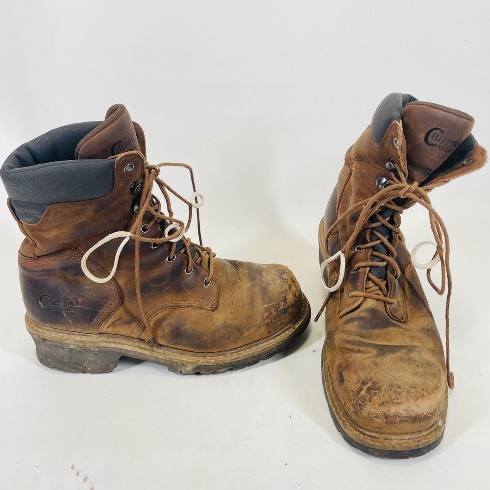 Chippewa 55026 Mens Brown Leather Logger Work Boots Size 10M ASTM F2413-11